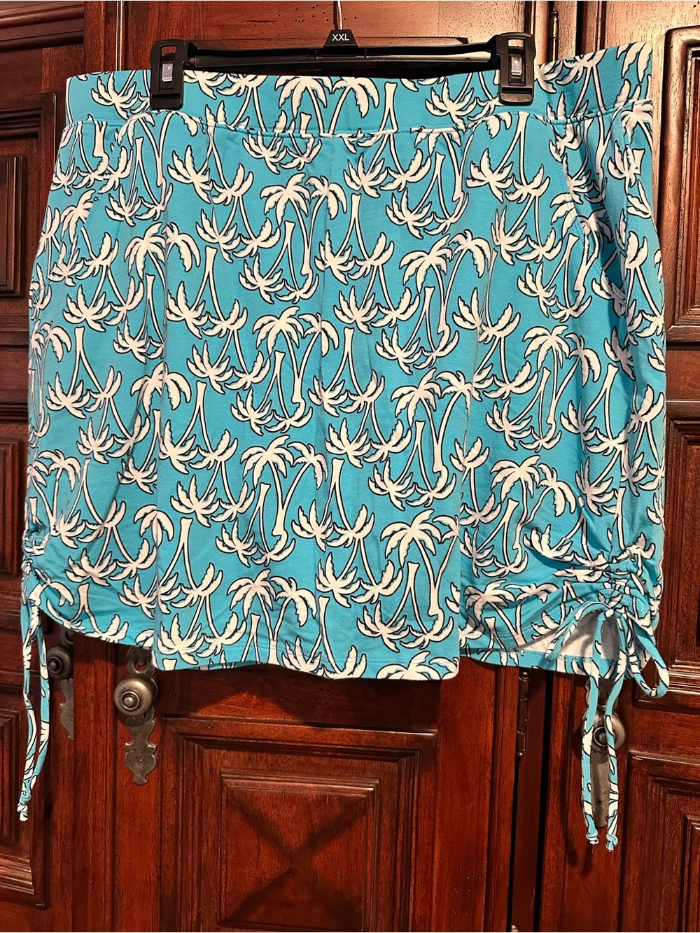 crown & ivy Turquoise Palm-Print Swim Coverup Skirt